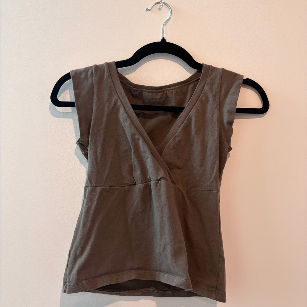 Brandy Melville Brown Wrap Top